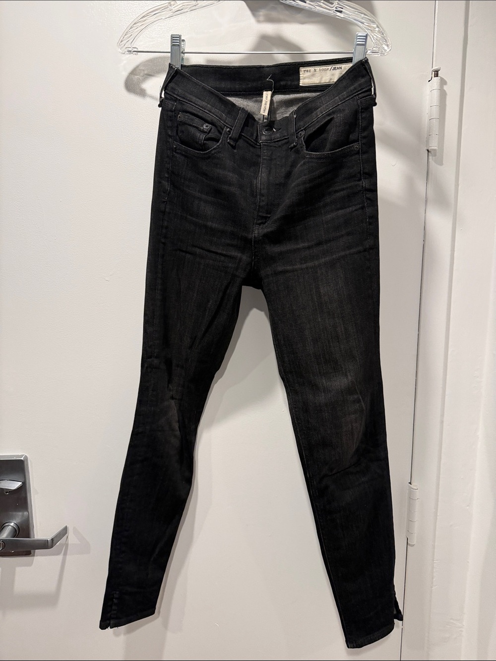 rag & bone Women's Skinny Jeans in Black Denim